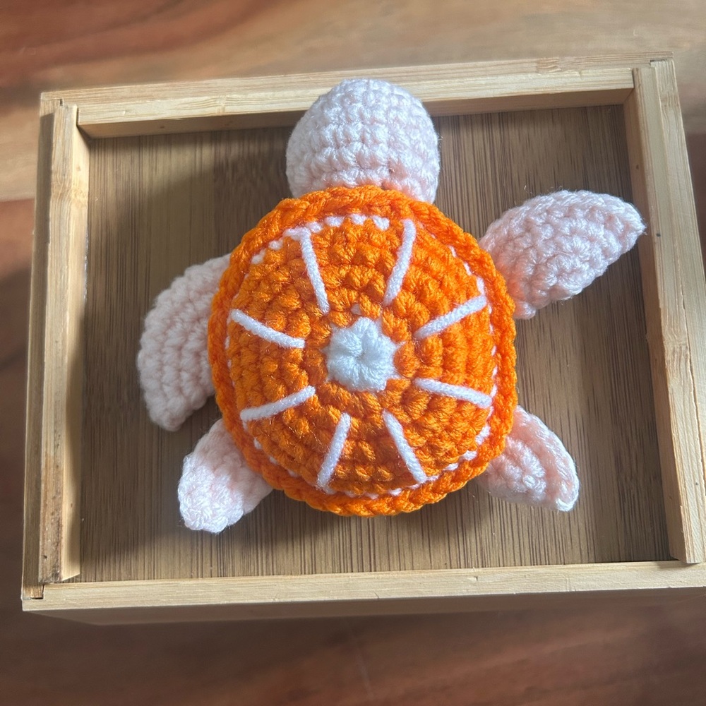 Handmade Crochet Tangerine 🍊 Turtle